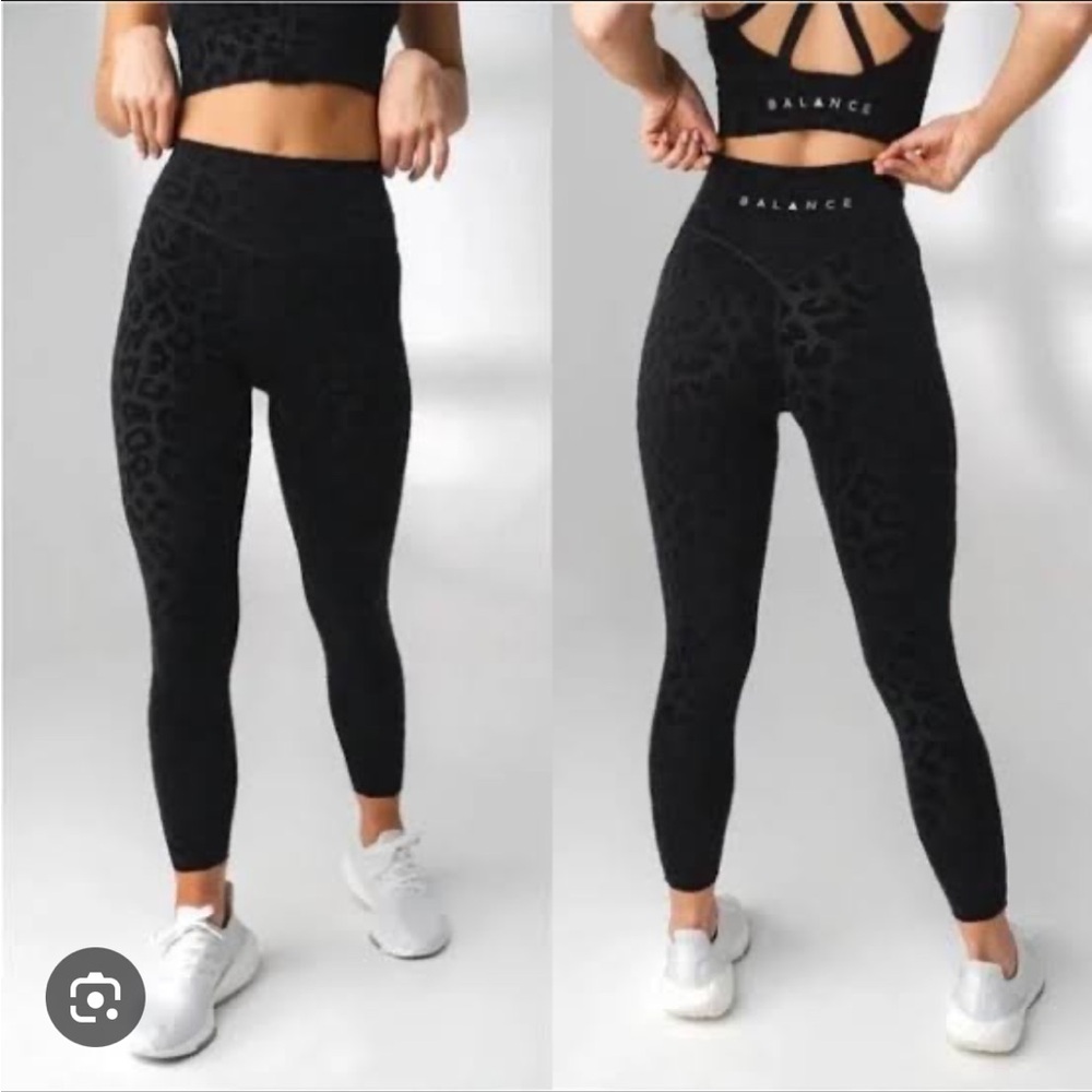Balance Athletica Black High-Waist Leopard Texture Leggings
